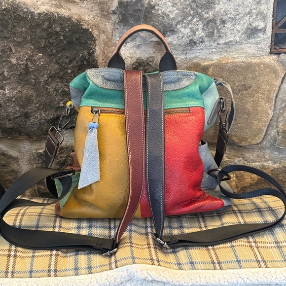 Multicolor Leather Backpack - Picture 2 of 6